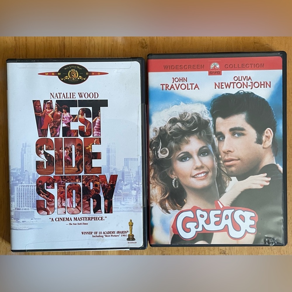 West Side Story and Grease DVD Set Classics Vintage Musical GUC